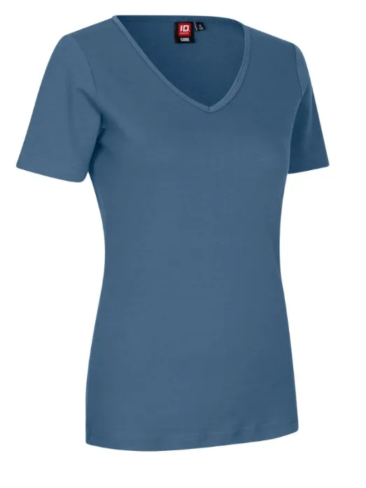 Interlock T-shirt V-hals Dame