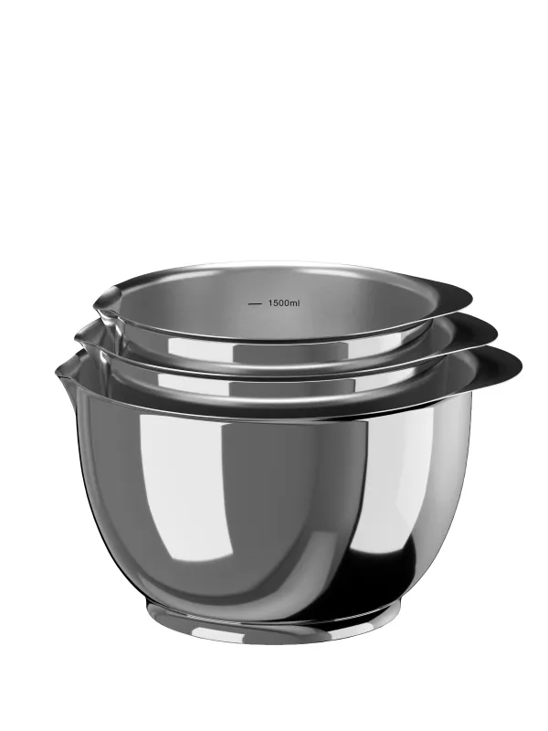 Produkt Rosti Skåle 3 dele 1,5, 2 og 3 L i stål, Margrethe Billede