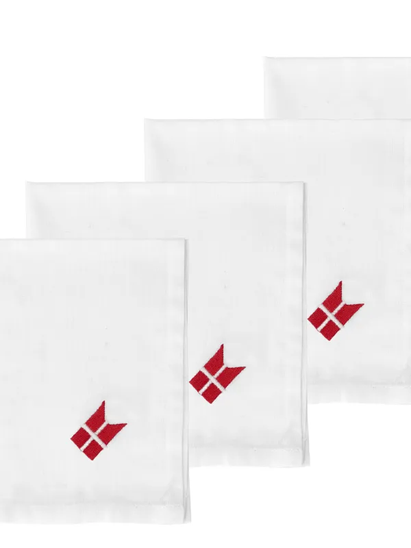 Produkt Södahl Stofservietter 4 stk med fødselsdagsbroderi, Tillykke Billede