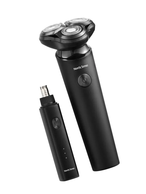 Produkt Nordic Sense shaver m. 2 ekstra shaver heads og næsetrimmer, sort Billede